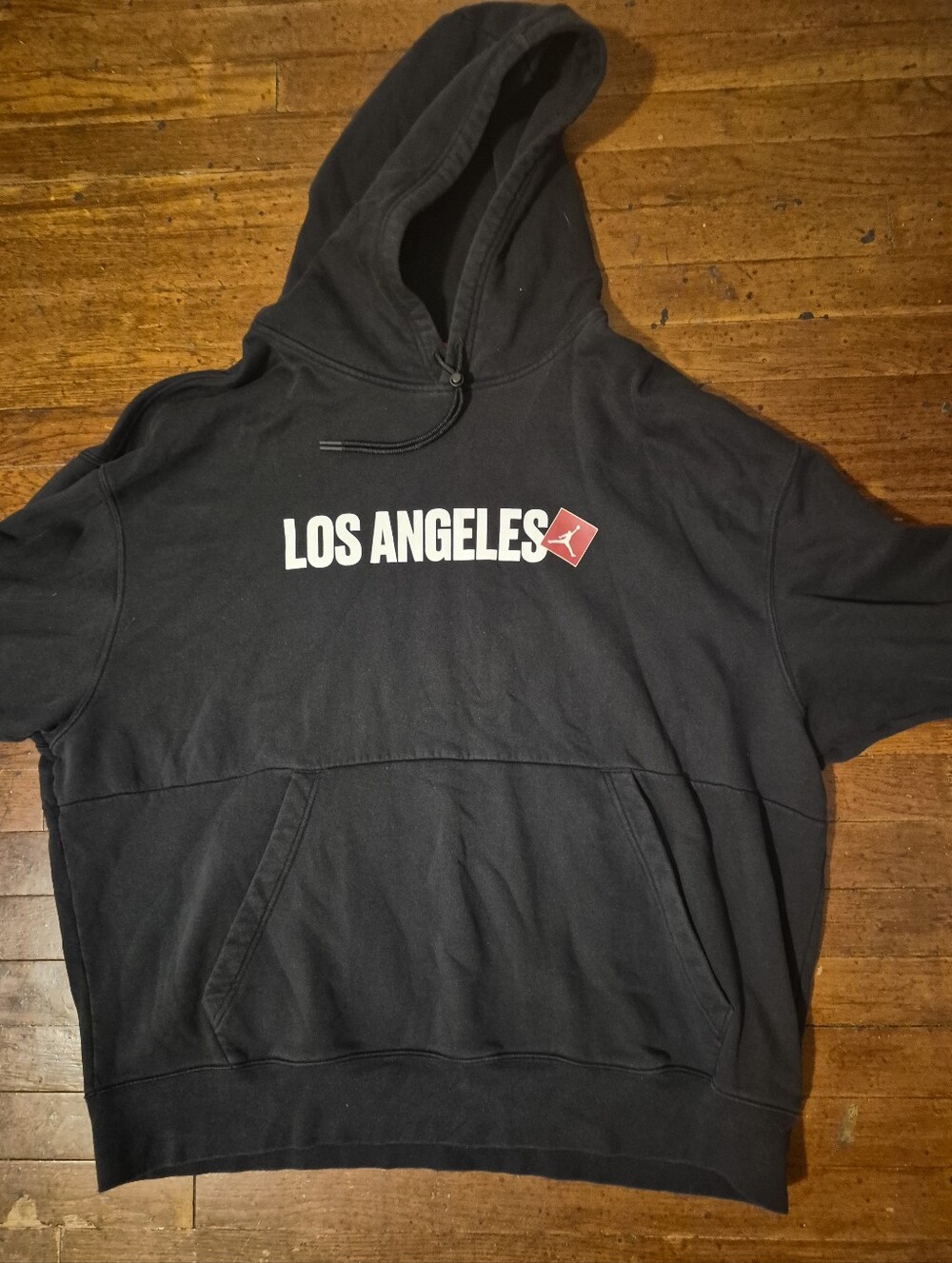 Jordan Black Hoodie with White LOS ANGELES Text Red Jumpman Accent Mens Sz 3XL